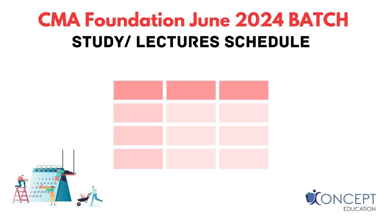 CMA Foundation Lectures/ Study Schedule  for June 2024