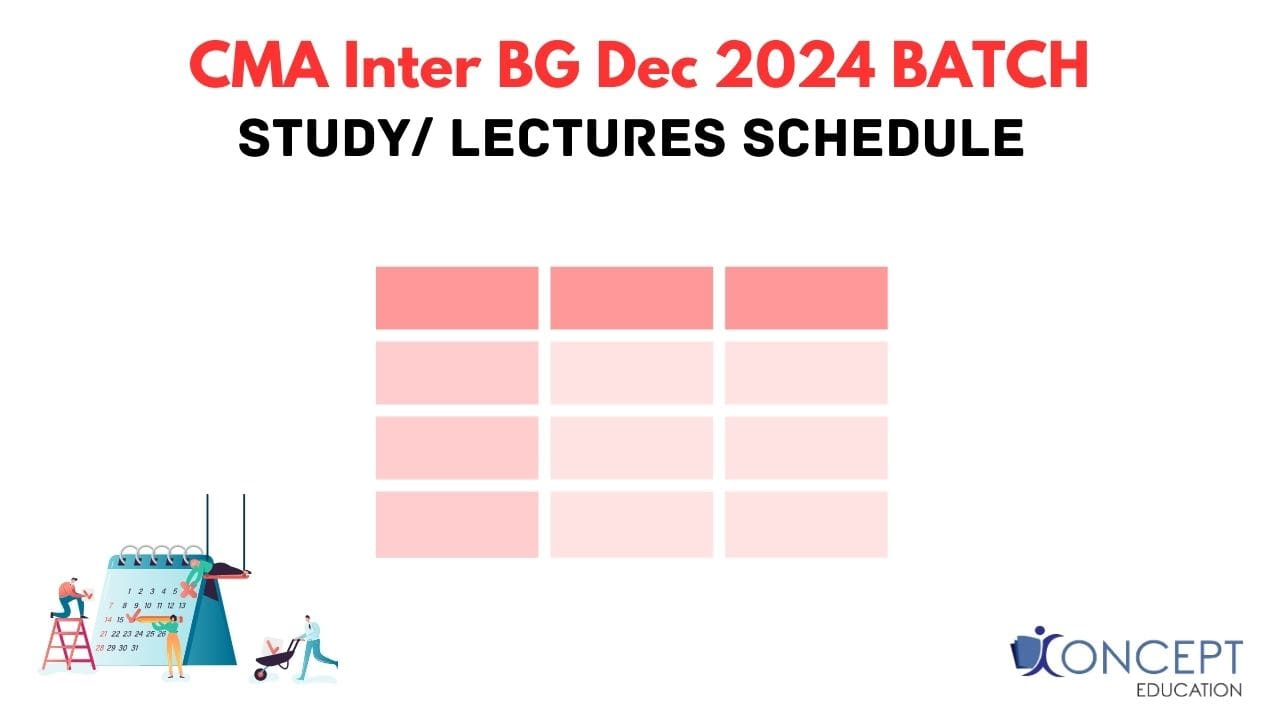 CMA Intermediate BG Lectures/ Study Schedule for Dec 2024