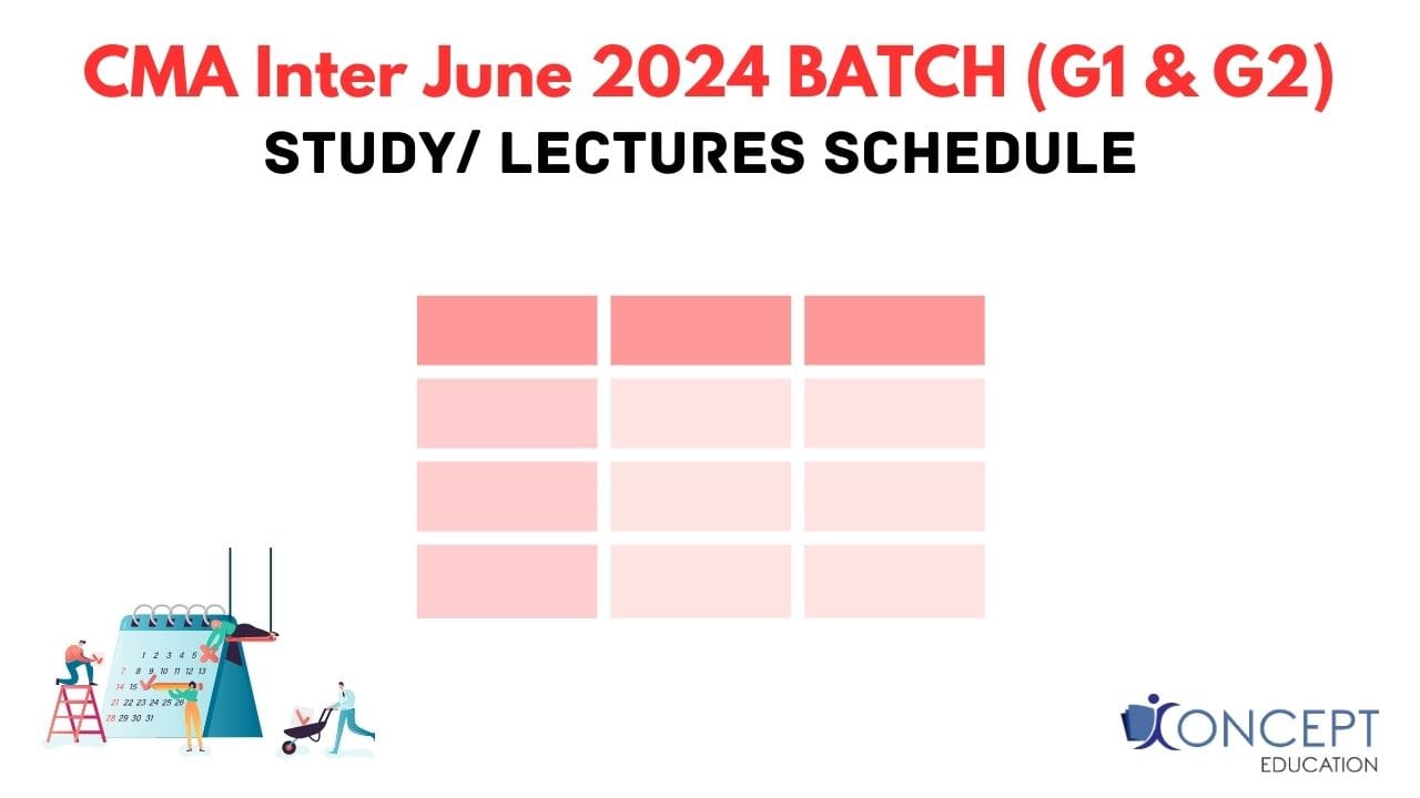 CMA Intermediate Group 1 and Group 2 Lectures/ Study Schedule for June 2024