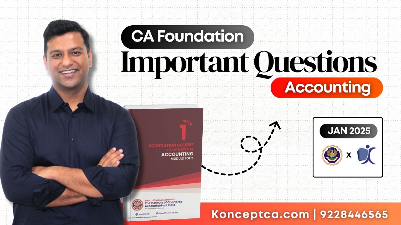 CA Foundation Accounts Important Question